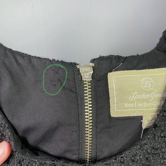 Lauren James Black Tweed Austen Dress Metallic Sparkle Lined Shift Dress Size S - Picture 15 of 16